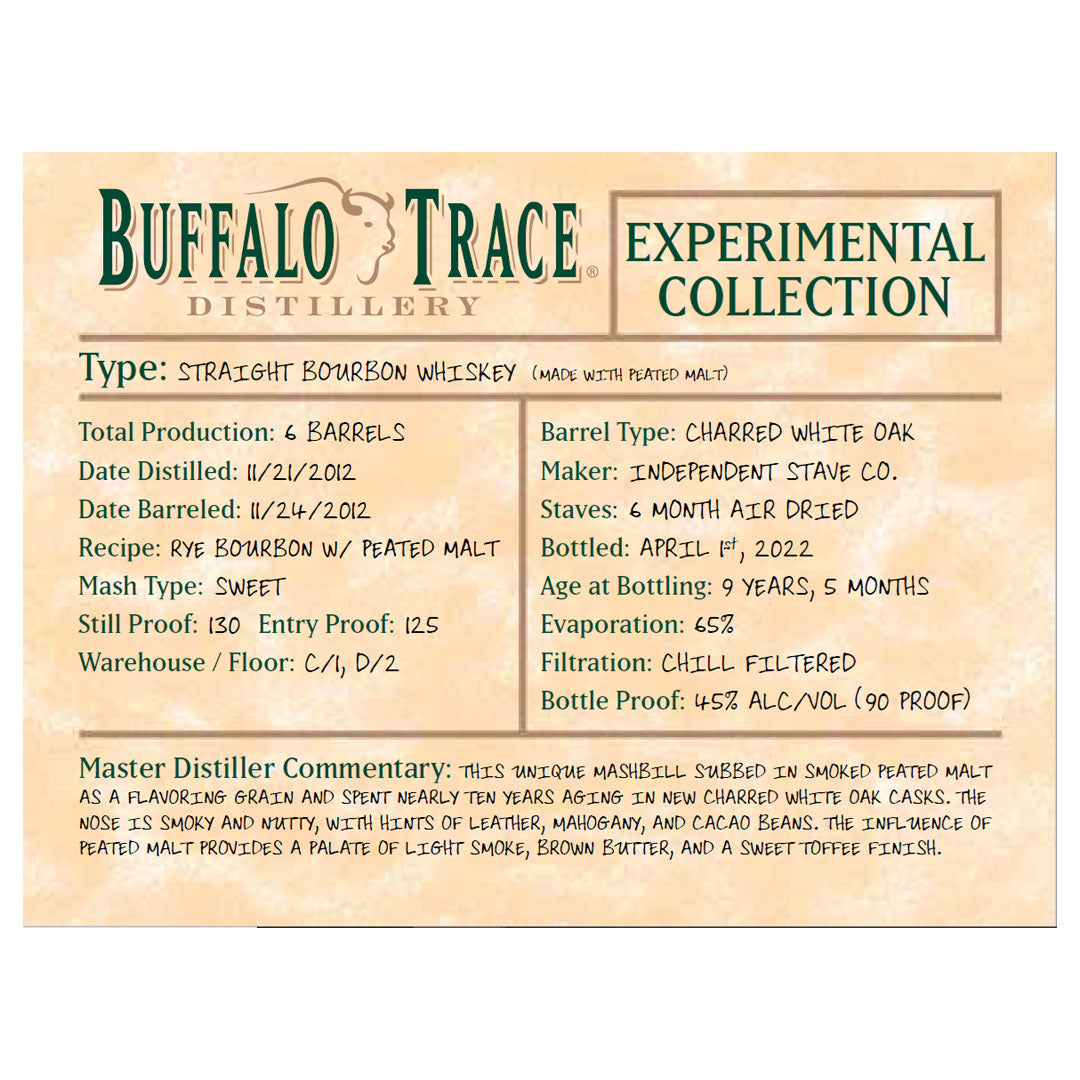 Buffalo Trace Experimental Collection Straight Bourbon Whiskey Made With Peated Malt - Image 3