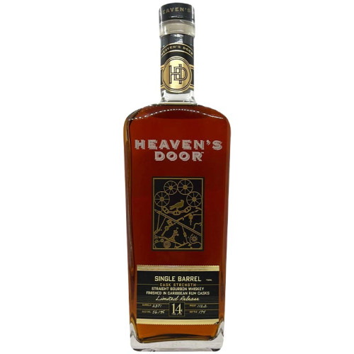 Heaven's Door 14 Year Old Single Barrel Caribbean Rum Casks Finished Bourbon Whiskey