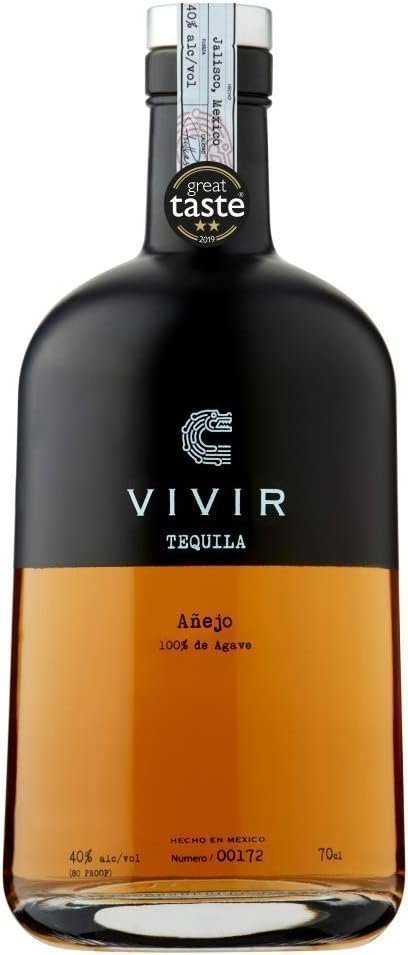 VIVIR Tequila Añejo – Award-winning Tequila Made With 100% Blue Weber Agave, Aged 18 Months In Bourbon Barrels, An Exotic Palate Of Smoky Oak, Burnt B