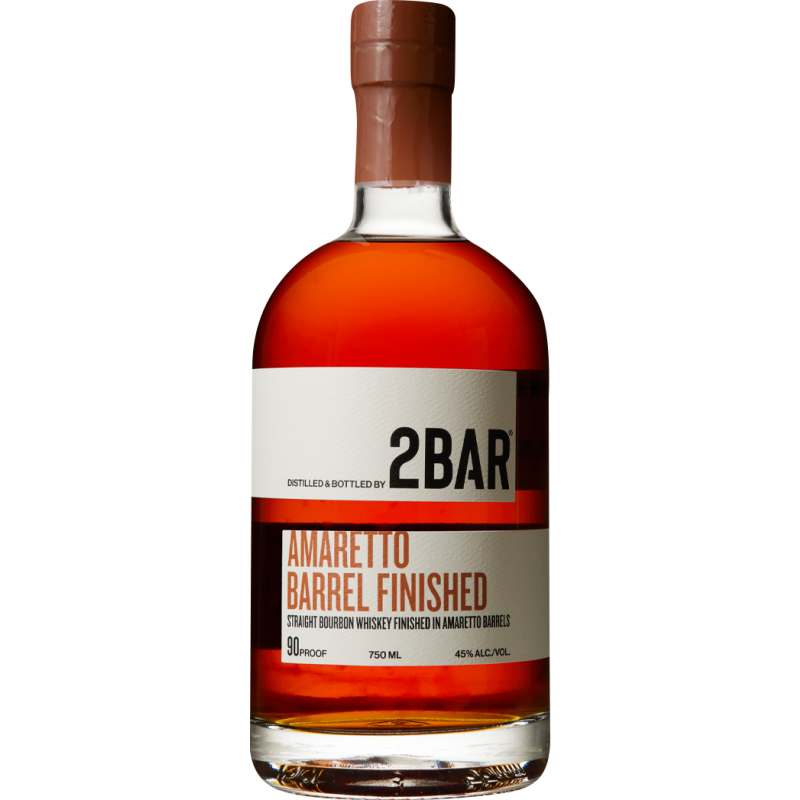 2BAR Spirits Straight Bourbon Whiskey Finished In Amaretto Barrel