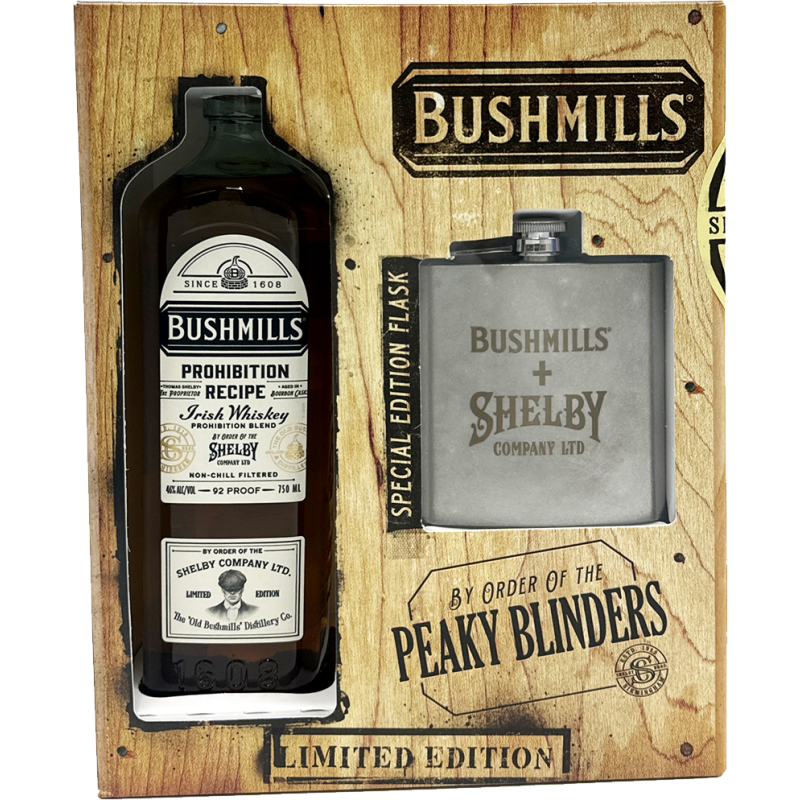Bushmills Prohibition Recipe x Peaky Blinders Irish Whiskey with Flask
