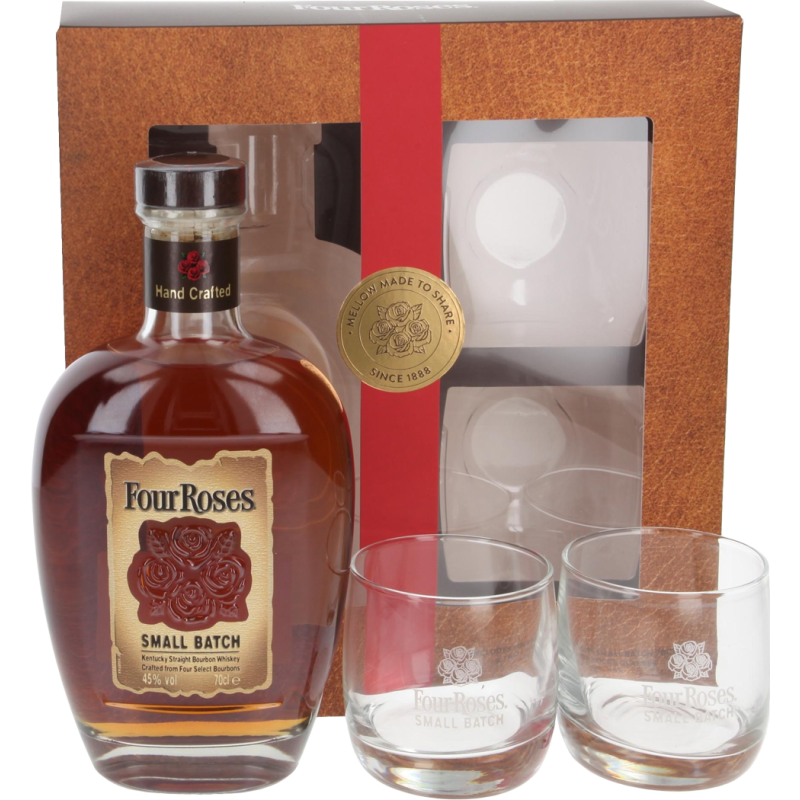 Four Roses Small Batch Kentucky Straight Bourbon Whiskey with Glasses